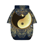 Gold Yin Yang Mandala Print Dog Zip Up Hoodie