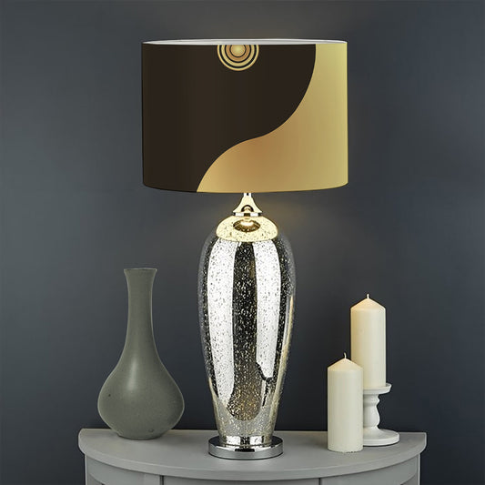 Gold Yin Yang Mandala Print Drum Lamp Shade