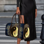Gold Yin Yang Mandala Print Duffle Bag