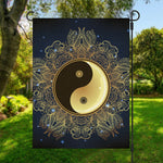 Gold Yin Yang Mandala Print Garden Flag