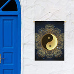 Gold Yin Yang Mandala Print Garden Flag