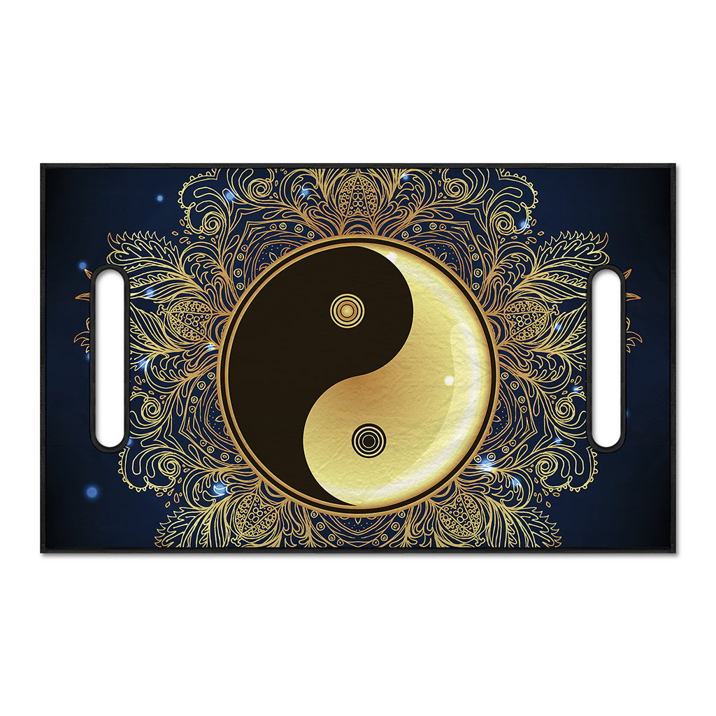 Gold Yin Yang Mandala Print Golf Cart Seat Cover