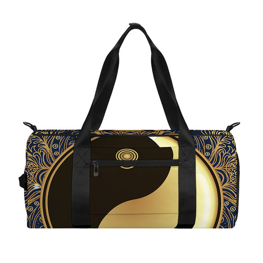 Gold Yin Yang Mandala Print Gym Bag