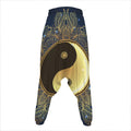 Gold Yin Yang Mandala Print Hammer Pants