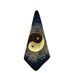 Gold Yin Yang Mandala Print Hand Towel