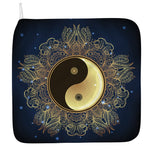 Gold Yin Yang Mandala Print Hand Towel