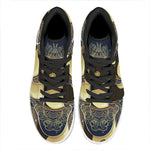 Gold Yin Yang Mandala Print High Top Leather Sneakers