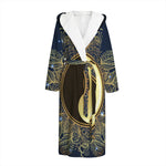 Gold Yin Yang Mandala Print Hooded Bathrobe