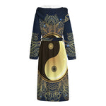 Gold Yin Yang Mandala Print Hooded Bathrobe