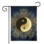 Gold Yin Yang Mandala Print House Flag