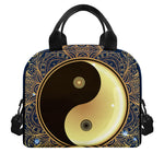 Gold Yin Yang Mandala Print Insulated Lunch Bag