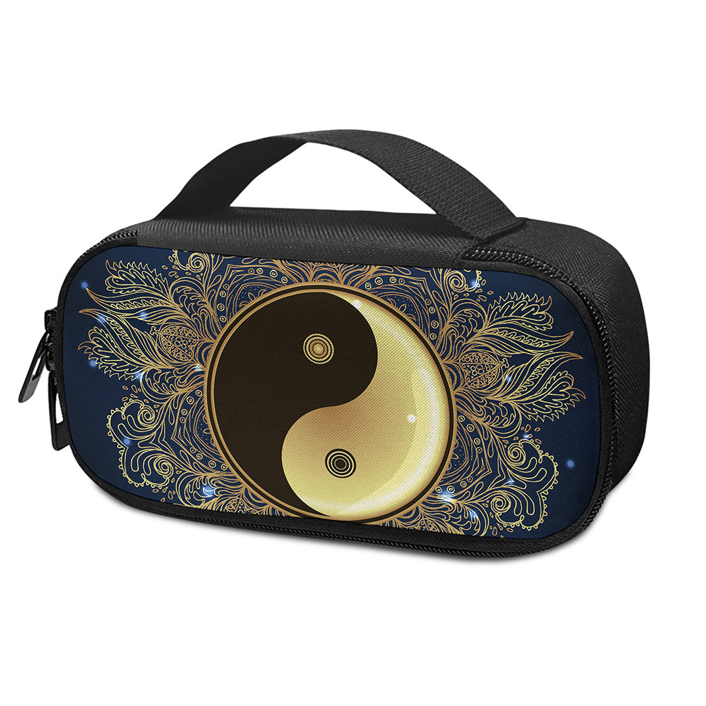Gold Yin Yang Mandala Print Insulin Cooler Travel Case