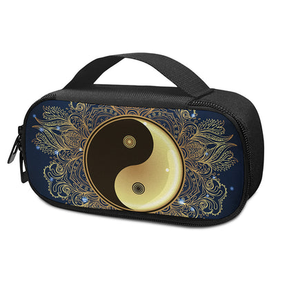 Gold Yin Yang Mandala Print Insulin Cooler Travel Case