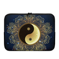 Gold Yin Yang Mandala Print Laptop Sleeve