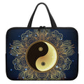 Gold Yin Yang Mandala Print Laptop Sleeve With Handle