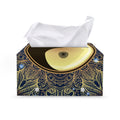 Gold Yin Yang Mandala Print Leather Tissue Box Cover