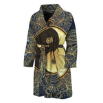 Gold Yin Yang Mandala Print Men's Bathrobe