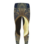 Gold Yin Yang Mandala Print Men's leggings