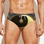 Gold Yin Yang Mandala Print Men's Swim Briefs