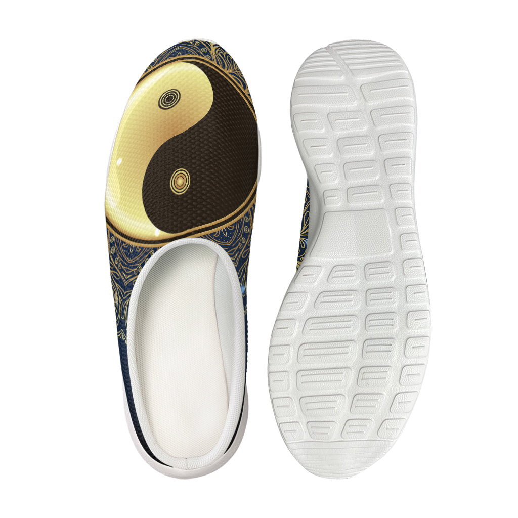 Gold Yin Yang Mandala Print Mesh Casual Shoes