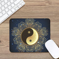 Gold Yin Yang Mandala Print Mouse Pad