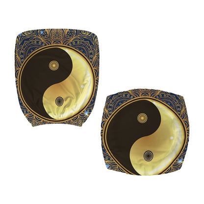 Gold Yin Yang Mandala Print Office Chair Cover