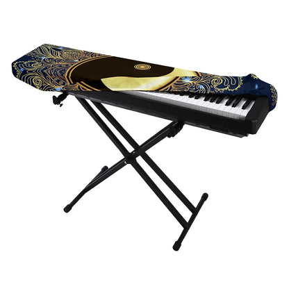 Gold Yin Yang Mandala Print Piano Keyboard Cover