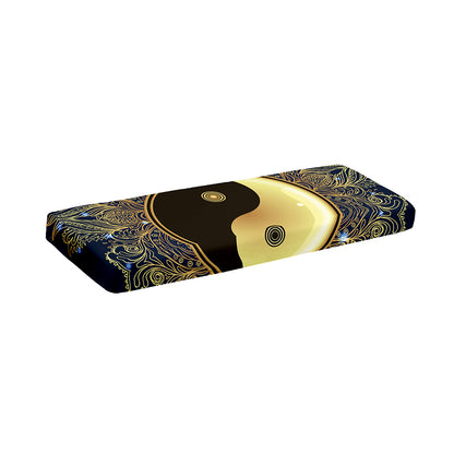 Gold Yin Yang Mandala Print Piano Keyboard Cover