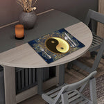 Gold Yin Yang Mandala Print Placemat