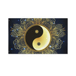 Gold Yin Yang Mandala Print Polyester Flag