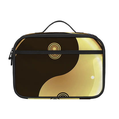 Gold Yin Yang Mandala Print Portable Lunch Bag