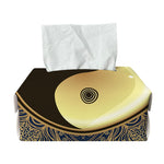 Gold Yin Yang Mandala Print Rectangle Tissue Box Cover