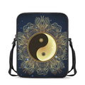 Gold Yin Yang Mandala Print Rectangular Crossbody Bag