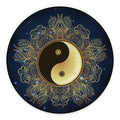 Gold Yin Yang Mandala Print Round Floor Mat