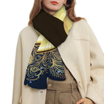 Gold Yin Yang Mandala Print Scarf