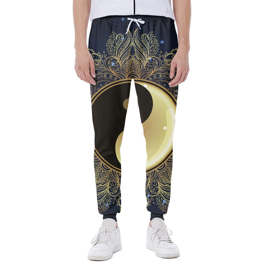Gold Yin Yang Mandala Print Scuba Joggers