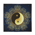 Gold Yin Yang Mandala Print Silk Bandana
