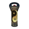 Gold Yin Yang Mandala Print Single Neoprene Wine Tote