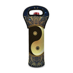 Gold Yin Yang Mandala Print Single Neoprene Wine Tote