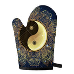 Gold Yin Yang Mandala Print Single Oven Mitt