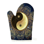 Gold Yin Yang Mandala Print Single Oven Mitt
