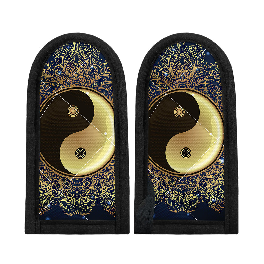 Gold Yin Yang Mandala Print Skillet Handle Cover