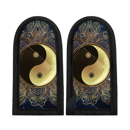 Gold Yin Yang Mandala Print Skillet Handle Cover
