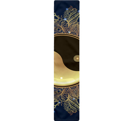 Gold Yin Yang Mandala Print Table Runner