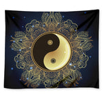 Gold Yin Yang Mandala Print Tapestry