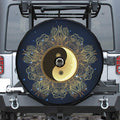 Gold Yin Yang Mandala Print Tire Cover With Camera Hole
