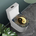 Gold Yin Yang Mandala Print Toilet Lid Cover
