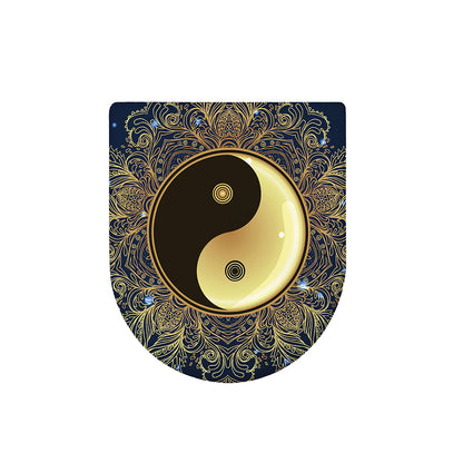 Gold Yin Yang Mandala Print Toilet Lid Cover