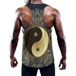 Gold Yin Yang Mandala Print Training Tank Top