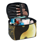 Gold Yin Yang Mandala Print Travel Makeup Bag
